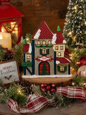 Vintage 1995 Cheryl Ann Santa’s Magical Tree Shop Porcelain House